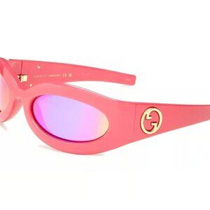 Gucci GG1247S 005 Women's Red/Pink Mirrored Sunglasses - New